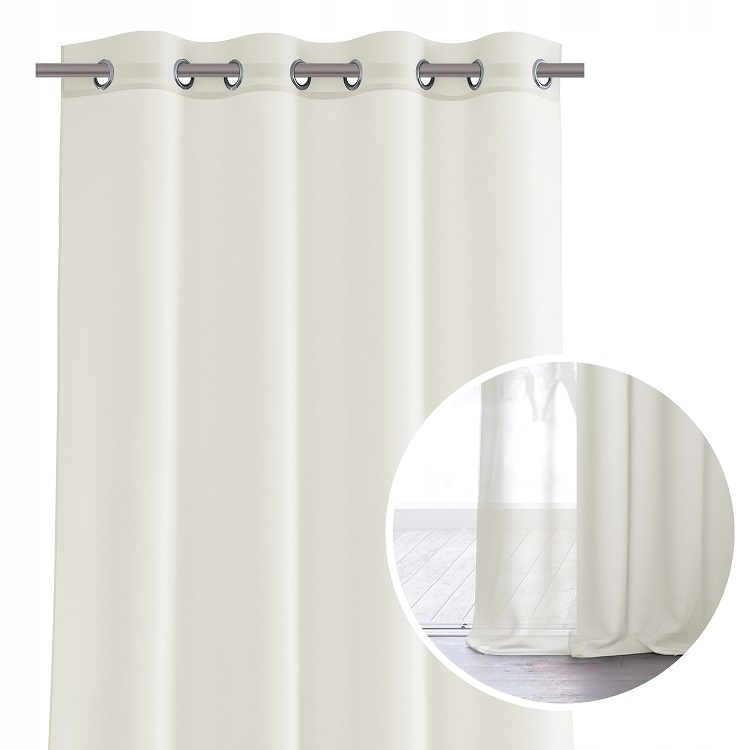 

Firana klasyczna ozdobna Kremowa woal 140x270cm