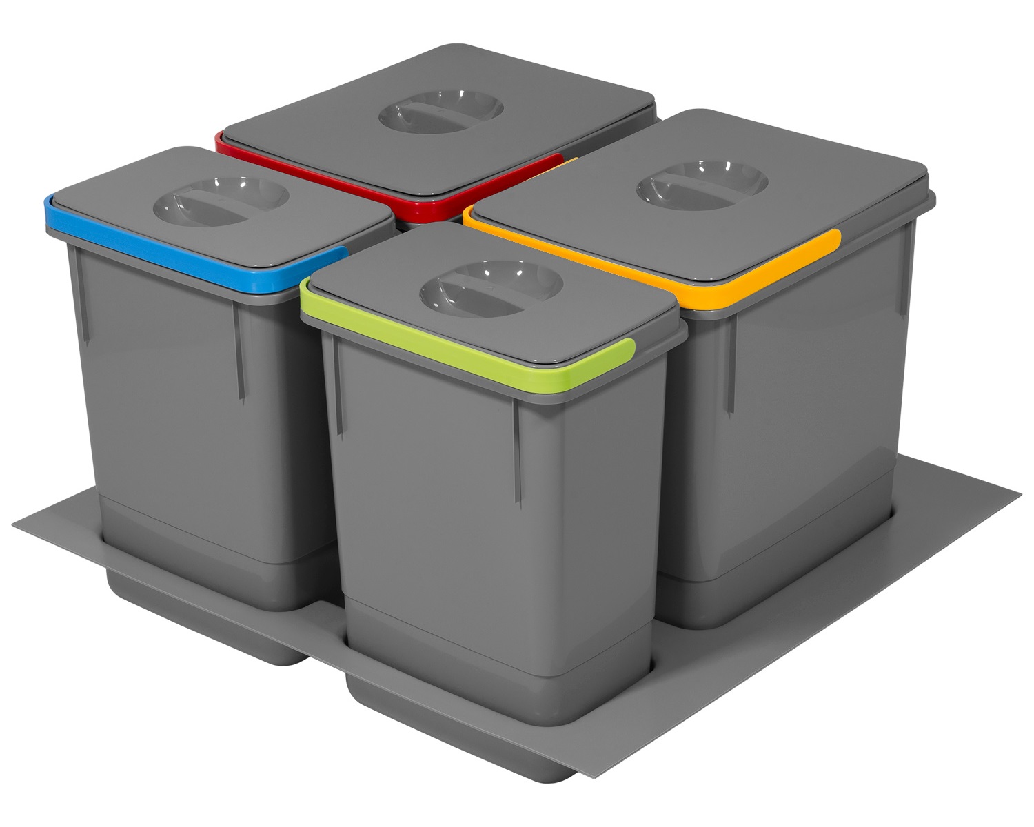 Koš Na Odpadky Rubio 600 MM 2x15L 2x7L Antracit Vložka Set