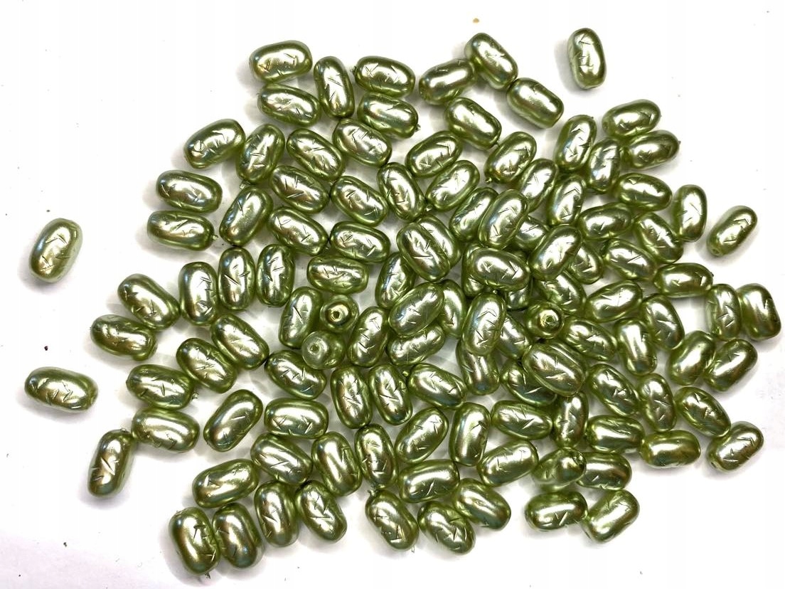Koraliki Szklane Oliwka Metaliczna 10mm 60szt 522