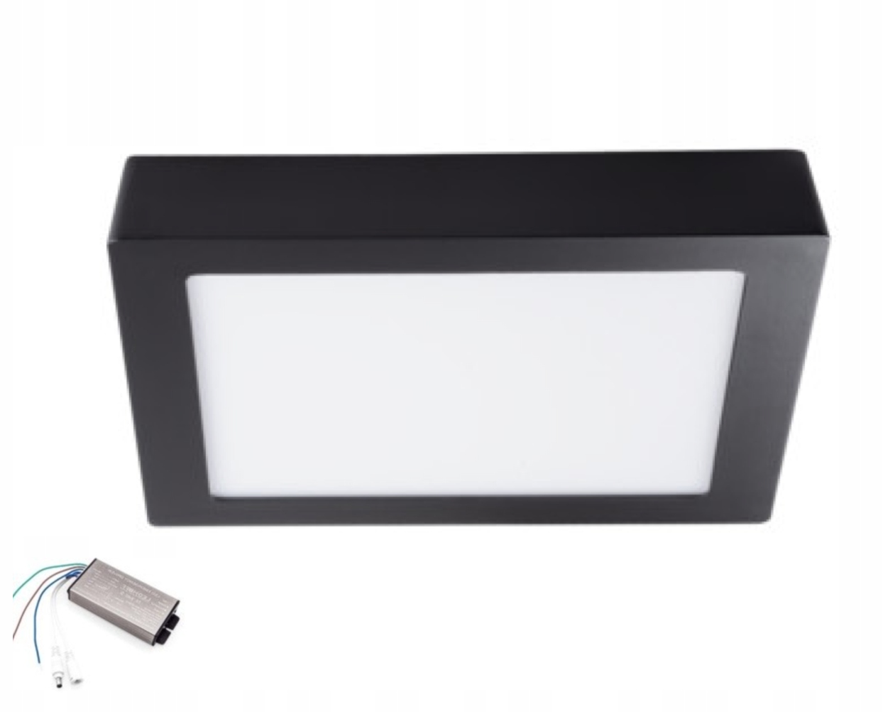 Plafon Led 18W z modułem awaryjnym 2H czarny 3000K