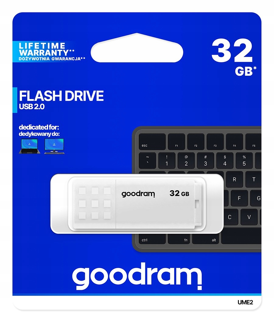 FAJNY GOODRAM Pendrive UME2 32GB USB 2.0 Biały