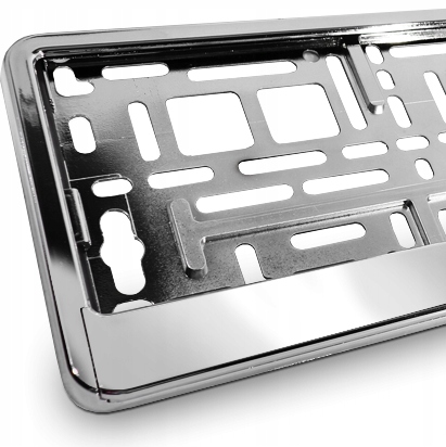 CHROMOWANA RAMKA REJESTRACYJNA POD TABLICE REJESTRACYJNA CHROM METALIK PL