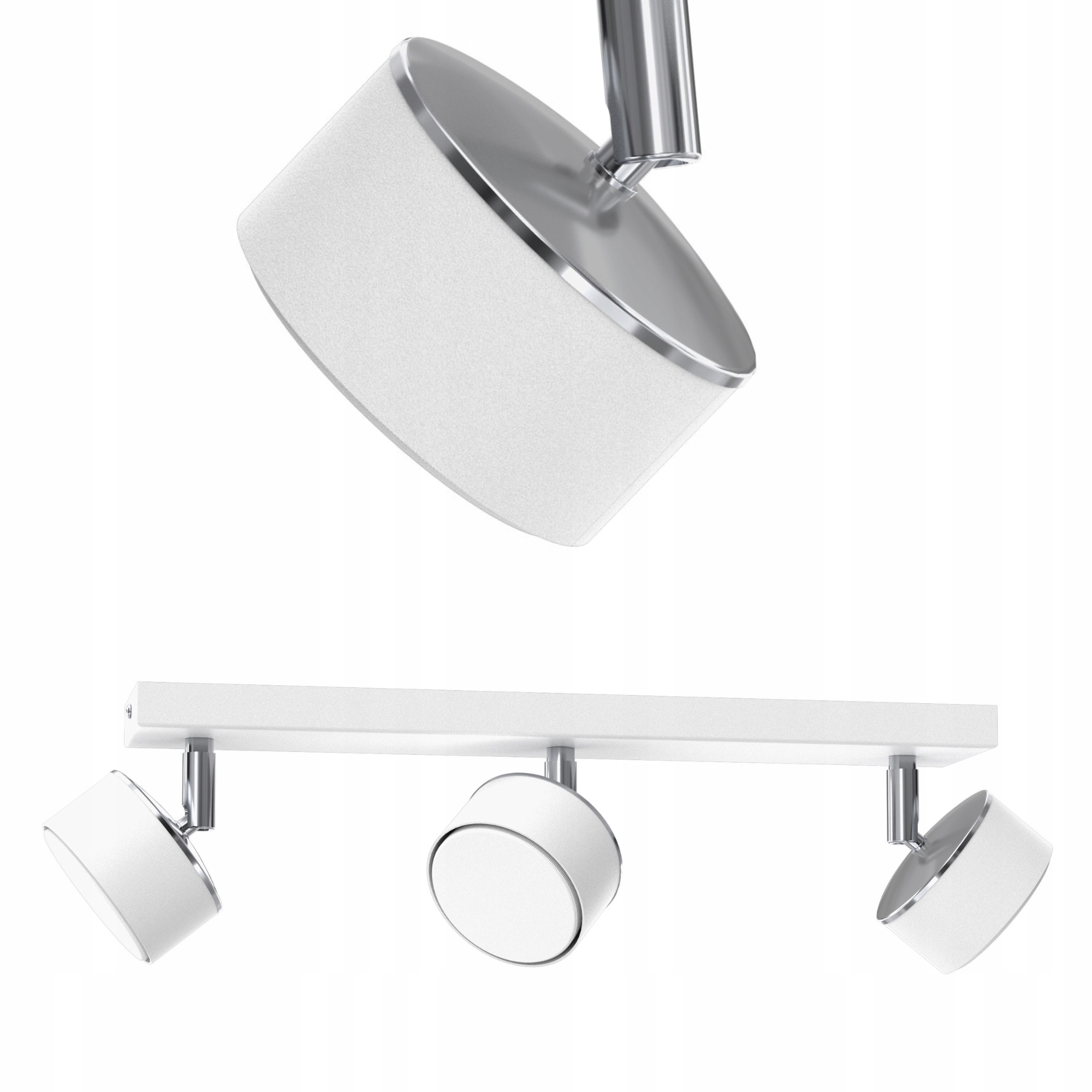 Stropní Svítidlo Stropní Reflektor Bílý Chrom Pohyblivý Led GX53 Polská Lampa 3-BODOVÁ