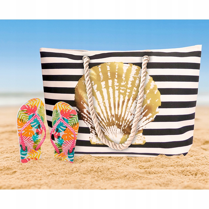 TORBA PLAŻOWA MIEJSKA SHOPPER NA PLAŻĘ NA ZAKUPY Cechy dodatkowe kieszonka na telefon