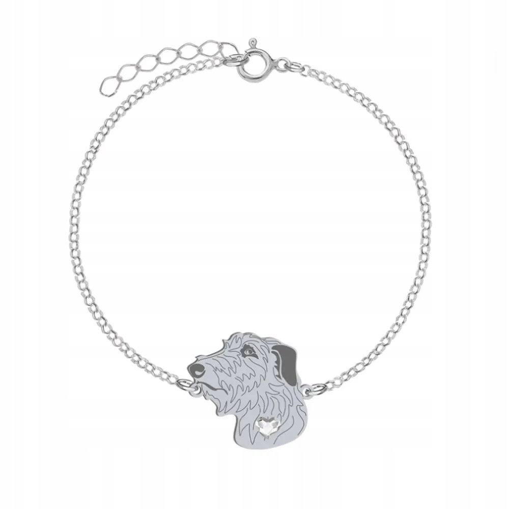 Stříbrný náramek se psem Skotský chrt 925 Šperky Gravírování Bonus