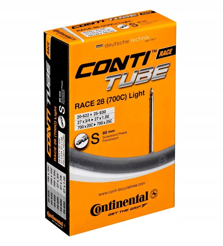 

Dętka 28'CONTINENTAL Race Light Presta 80mm 25-622