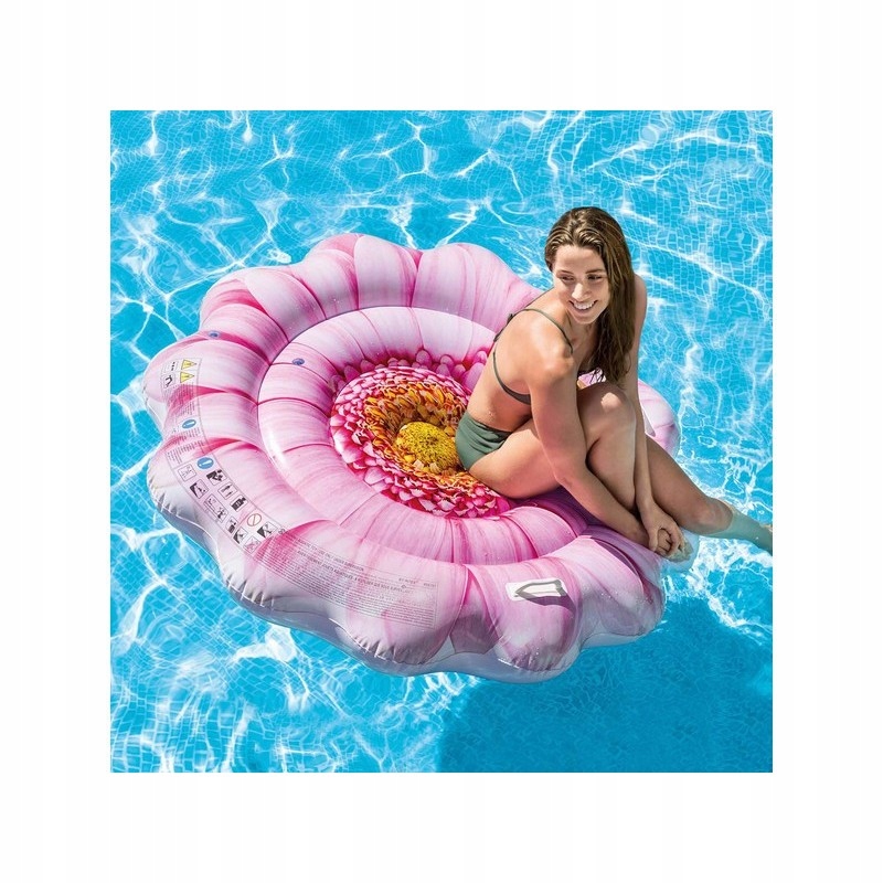 DMUCHANY MATERAC PLAŻOWY RÓŻOWY KWIATY WYSPA Kod producenta 58787