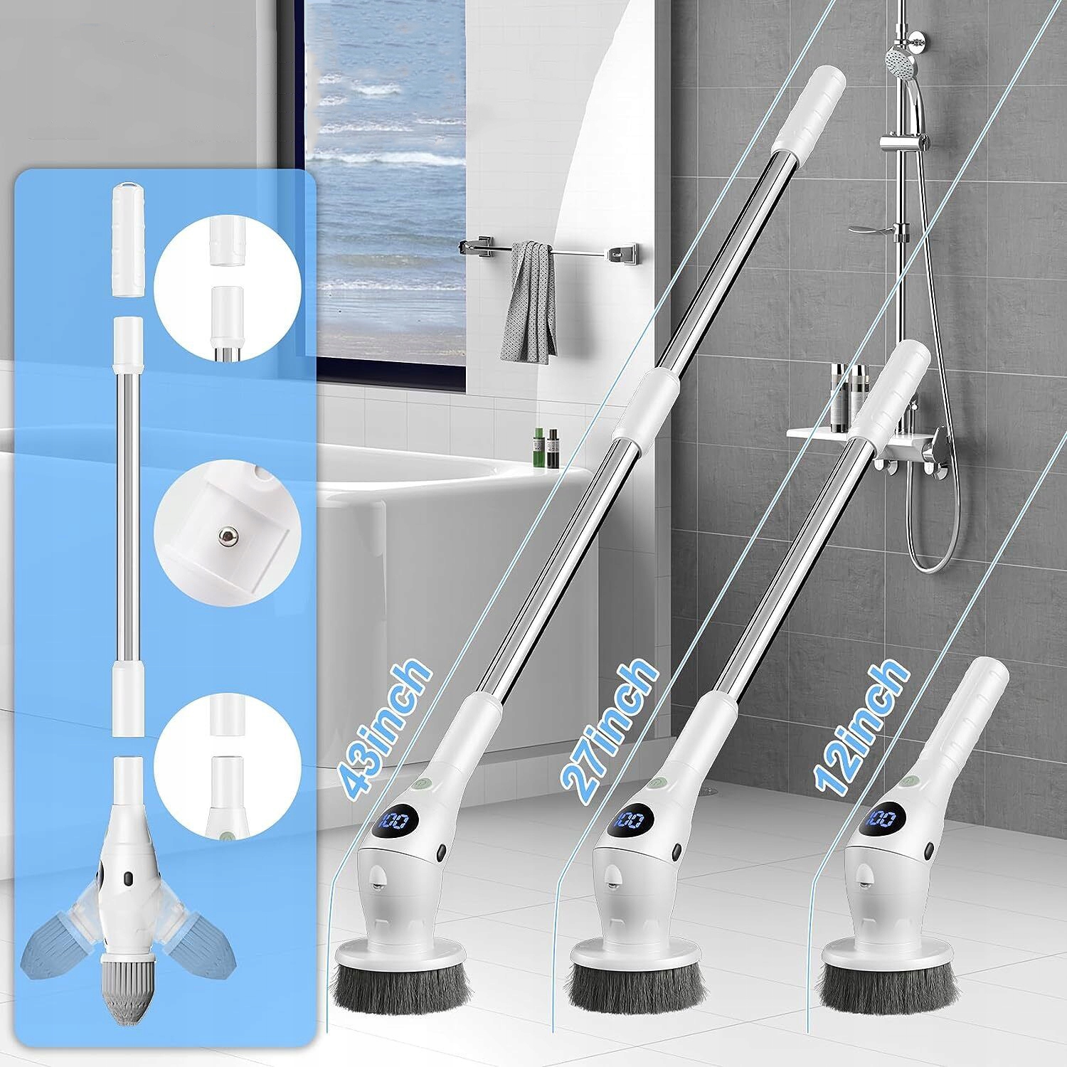 WIELOFUNKCYJNA ELEKTRYCZNA SZCZOTKA DO CZYSZCZENIA Z 8 GŁOWICAMI SZCZOTKI Marka inna