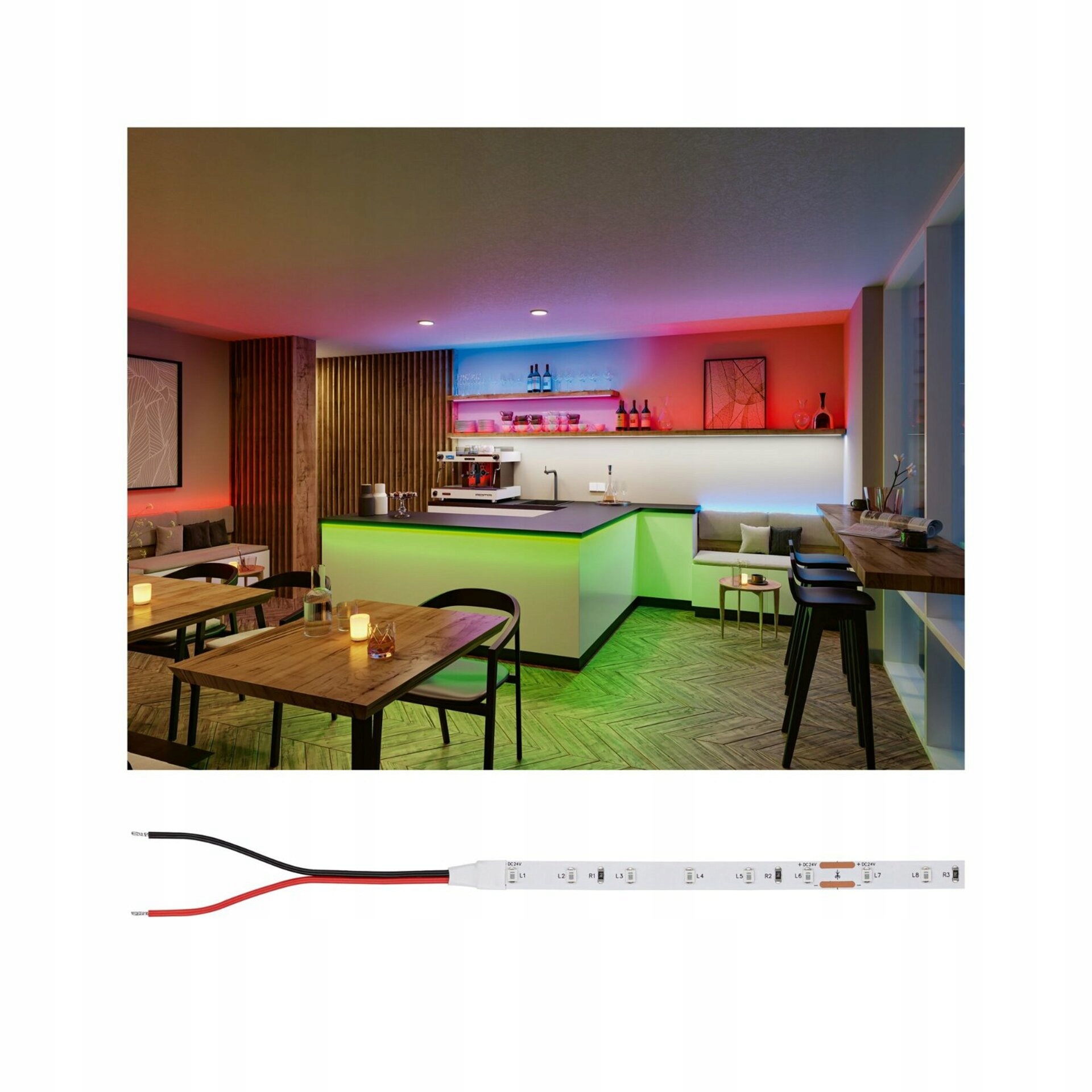 Paulmann Pre Led Strip Silver P25 5m 20W 300lm/m 60LED/m zelený