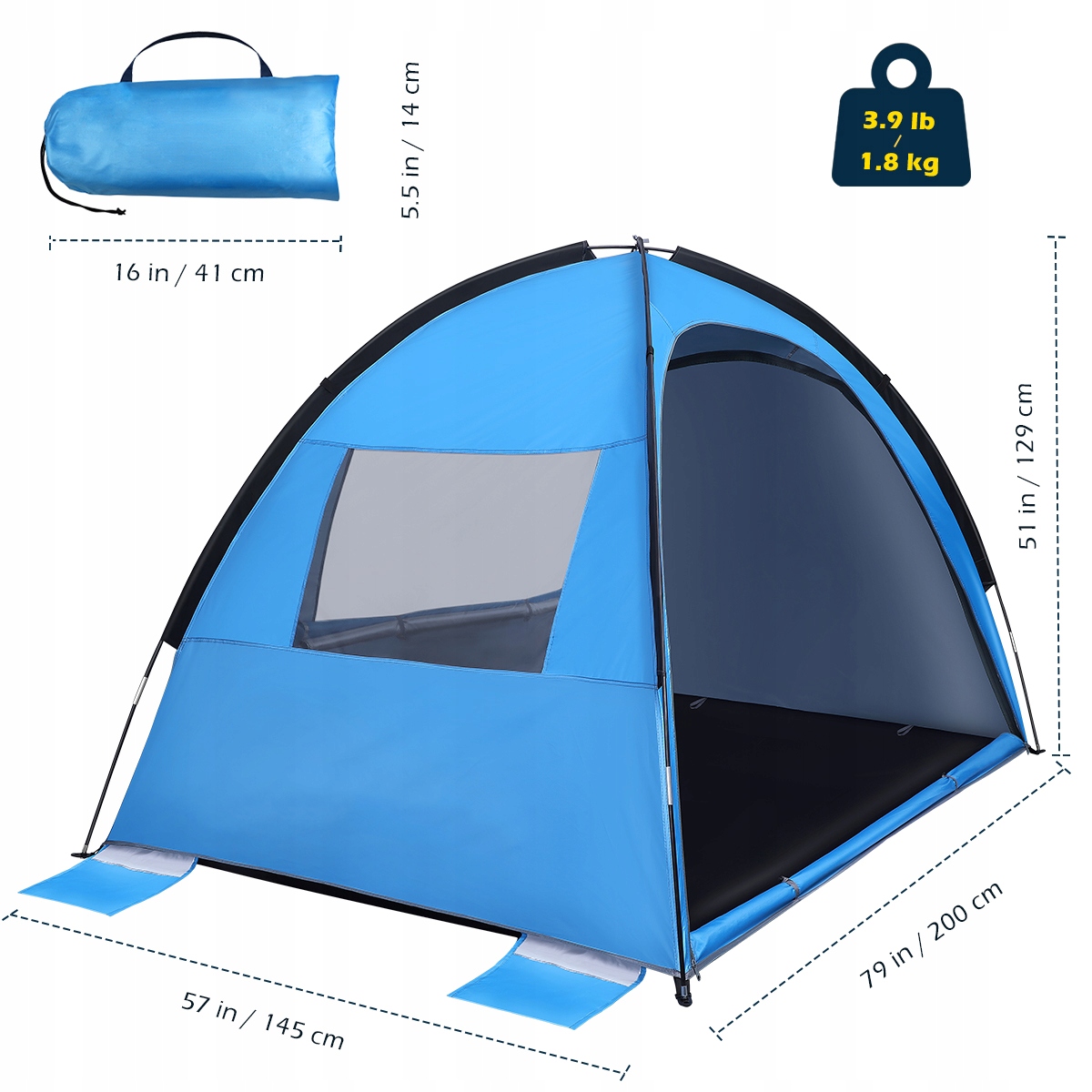 SKŁADANY NAMIOT PLAŻOWY PRZENOŚNE NAMIOTY SCHRONIENIE PRZECIWSŁONECZNE Rodzaj plażowy