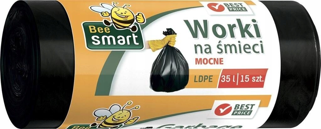 

Worki na śmieci czarne 35L Mocne 15 sztuk