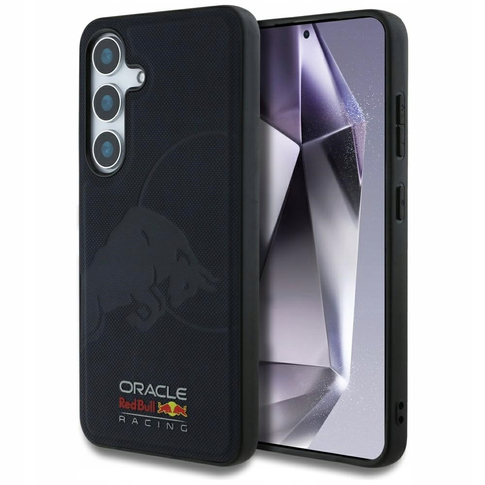 Kožený síťovaný Pouzdro Red Bull MagSafe s raženým povrchem pro Samsung Galaxy S25 gr