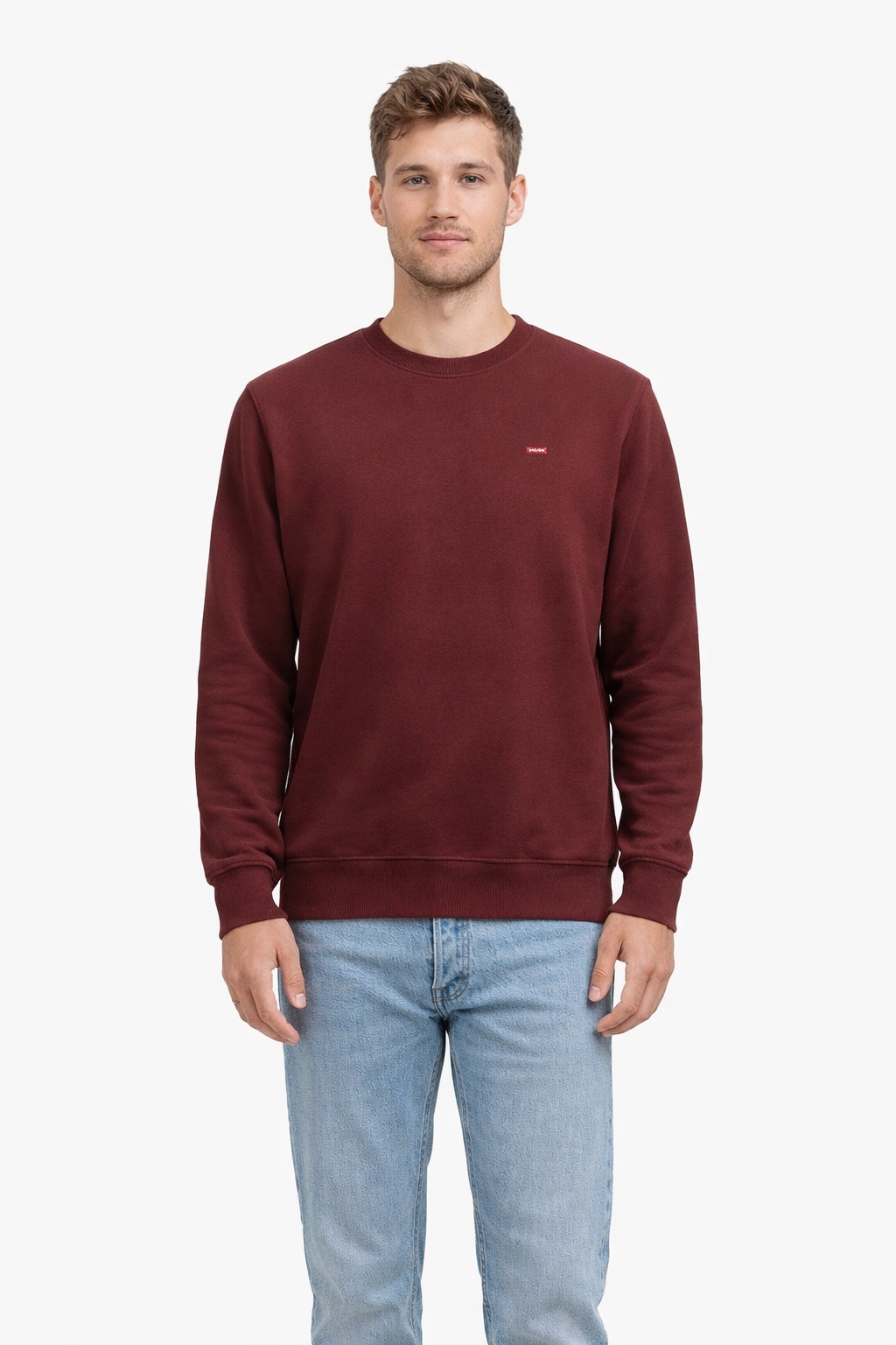 Levi's Pánská Mikina Bordó S Kulatým Výstřihem A Logem L I4C