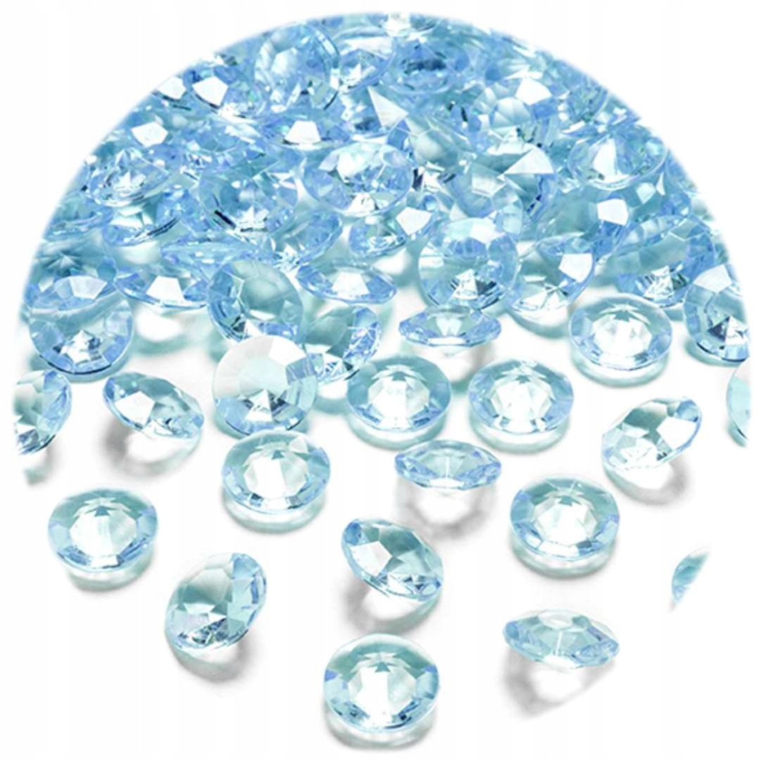 DIAMENTY kryształki wesele 12 mm turkusowe 100 szt