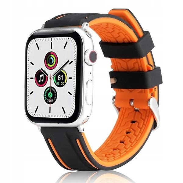 Beline pasek Apple Watch Solid Silicone 38/40/41mm pomarańczowo-czarny