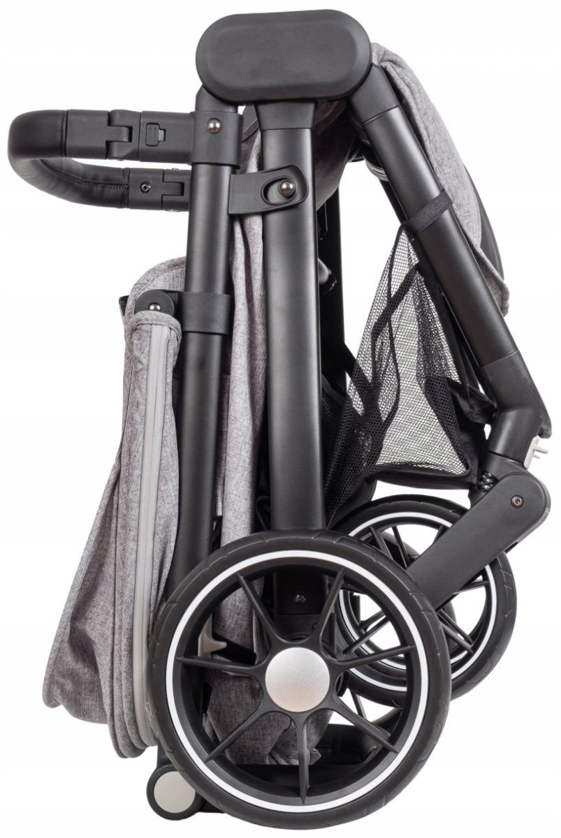 WÓZEK SPACEROWY MOBY-SYSTEM NADIA SZARY +OCIEPLACZ Szerokość produktu po złożeniu 56 cm
