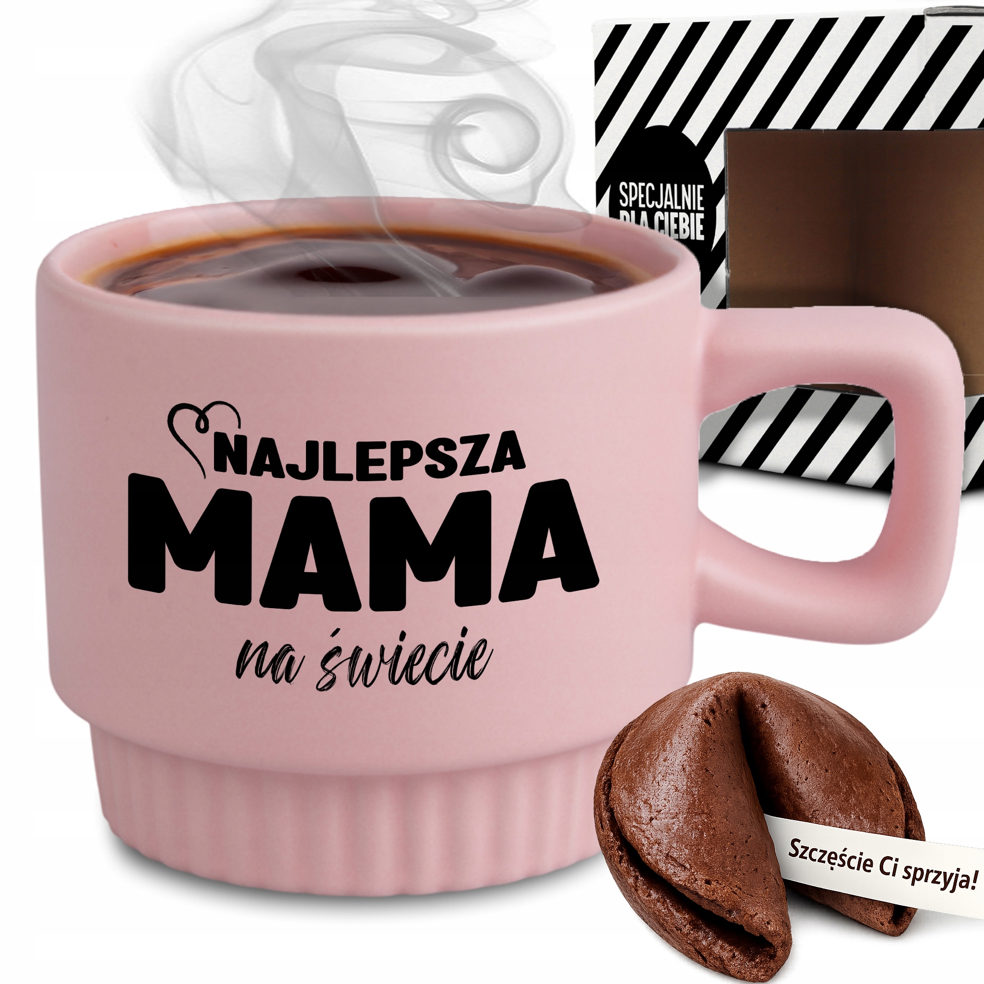 Hrnček Ryhovaný Ružový Koláčik Darček Pre Mamu Deň Matiek Najlepšia Mama