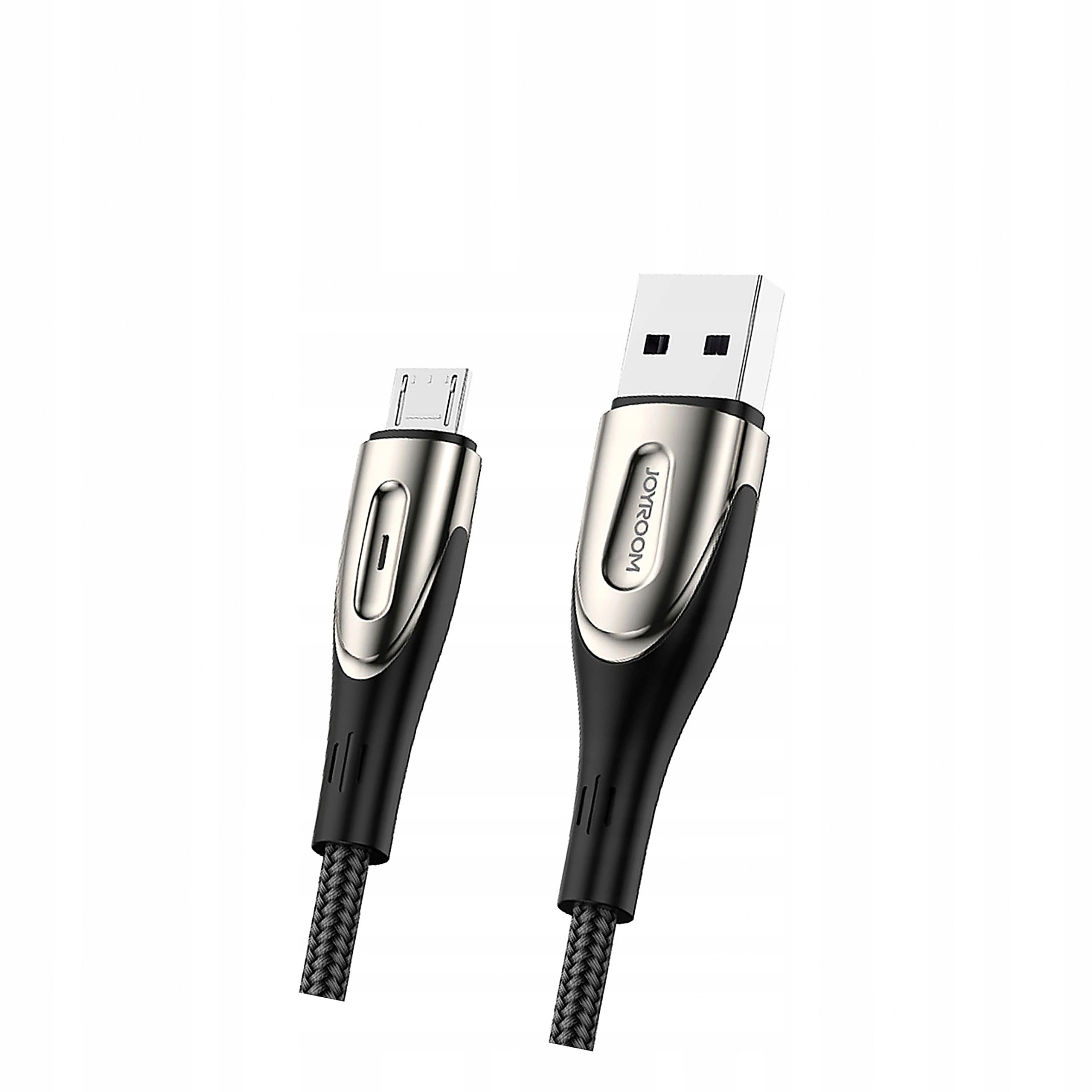 Kabel Sharp Series S-M411 Usb micro Usb 3A 1.2m wskaźnik ładowania czarny
