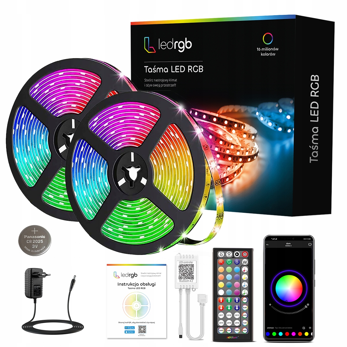 Set Led 15M RGB5050 Bluetooth Hudba Unpack Yt