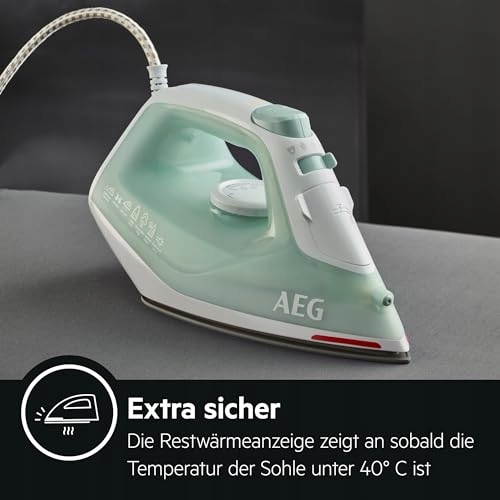 AEG Żelazko 2400W 110g Para Ceramiczna Stopa 250ml Zielone — miniatura 6