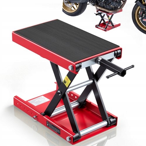Zdvihák Pre Motocykle Vevor 499 Kg Silný Oceľový Nožnicový Čierno-červený