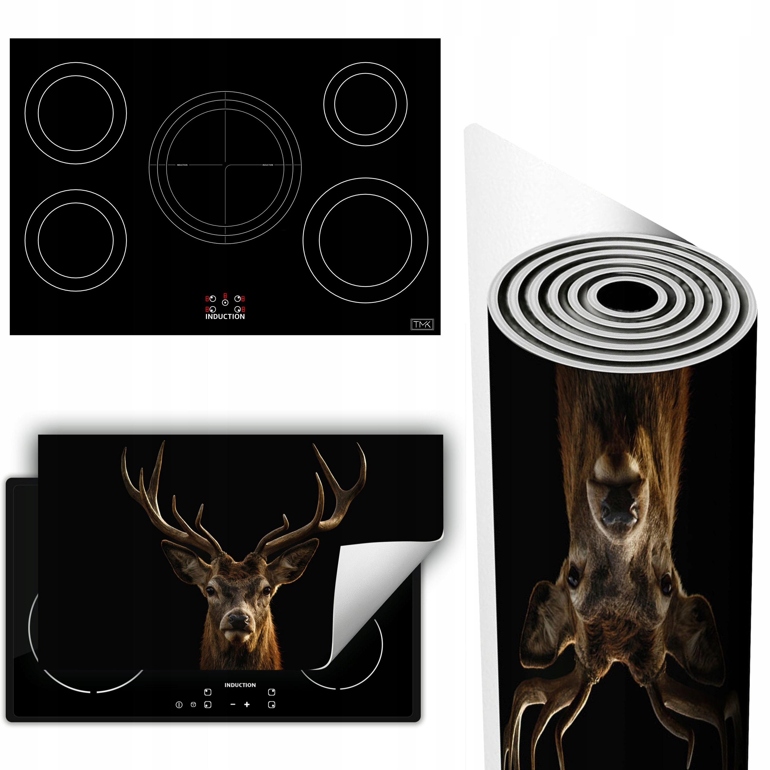 Vinylová Podložka Na Ochranu Kuchyňské Desky 90x52 černá jelen