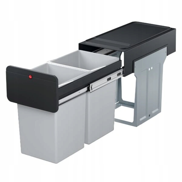 Kosz na śmieci szafkowy dwukomorowy wysuwany Ecoline Design eko 2 x 14l