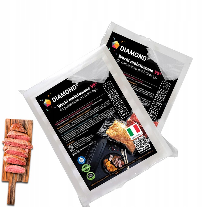 WORKI PRÓŻNIOWE MOLETOWANE do pakowarki 12x20 cm, 50 szt Waga produktu z opakowaniem jednostkowym 0.5 kg