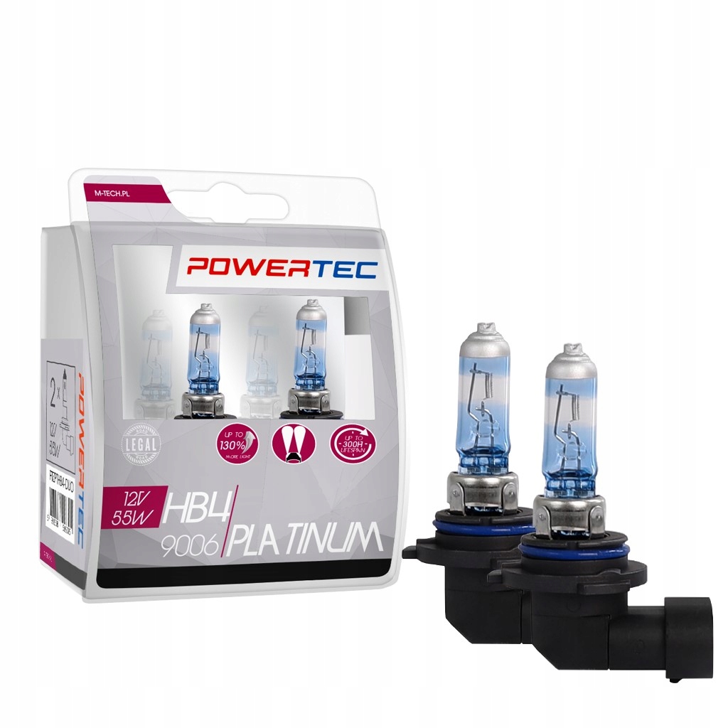 

Żarówka PowerTec HB4 Platinum +130% 12V 55W Duo