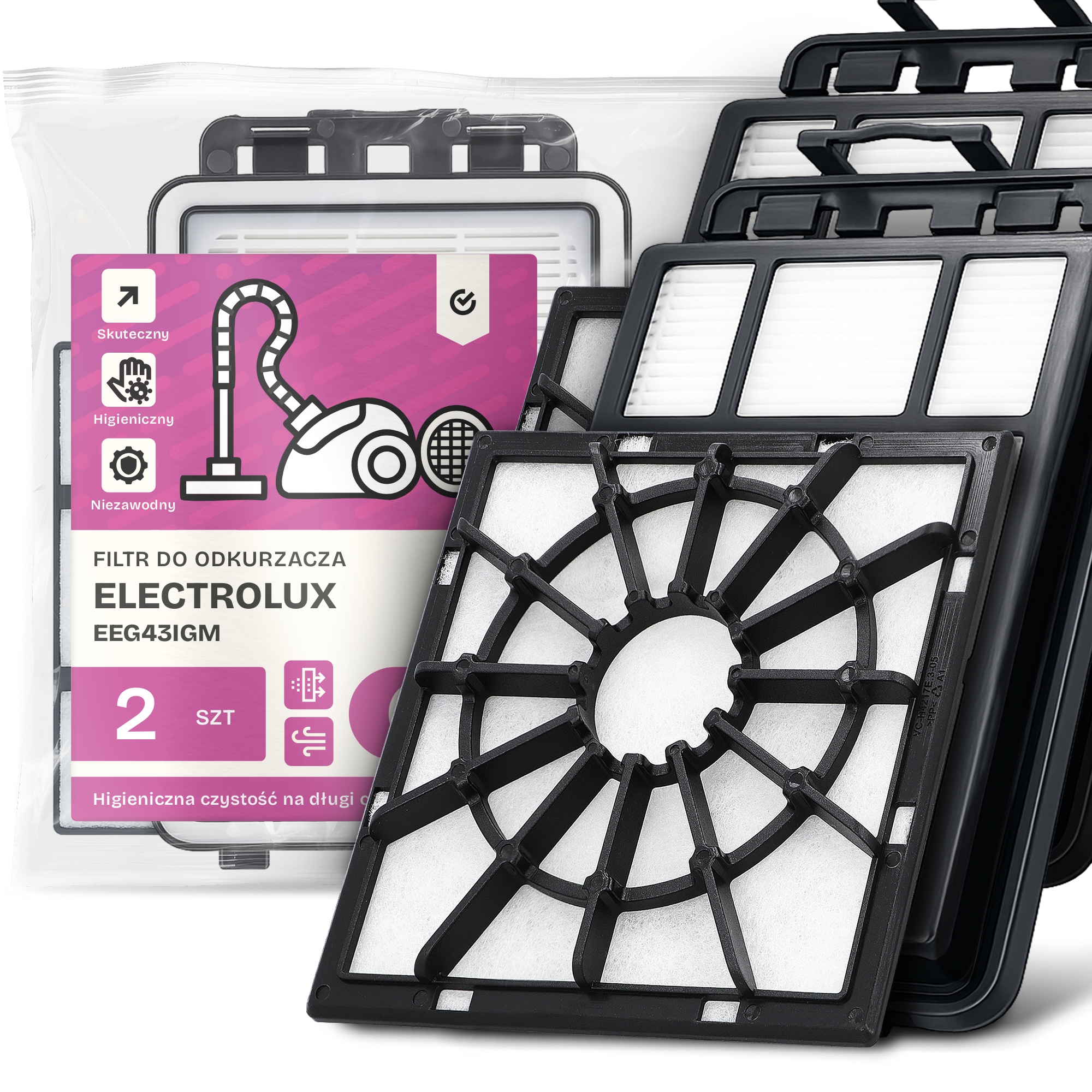 2x Filtry Do Vysavače Electrolux EEG43IGM Omyvatelný Filtr Sada Em-w