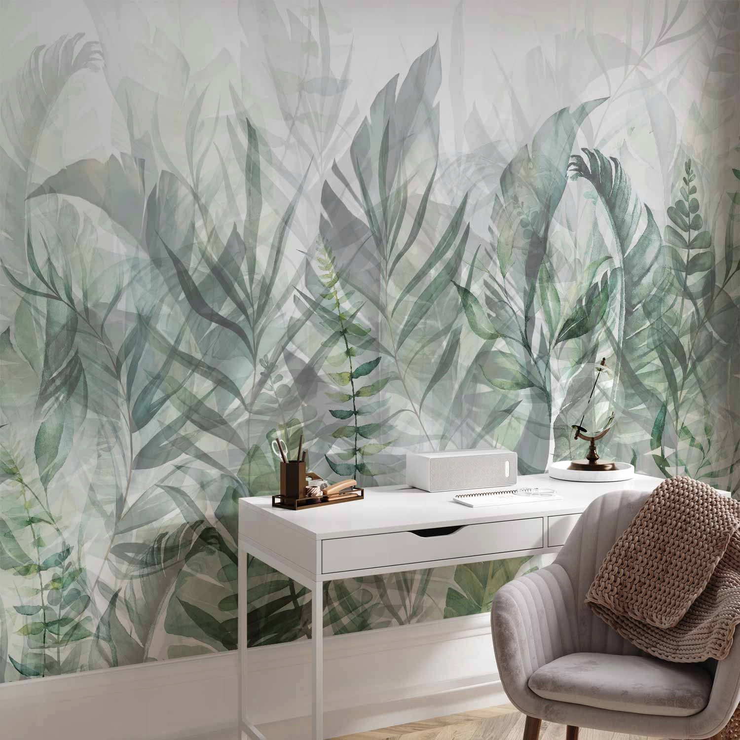 FOTOTAPETA LIŚCIE NATURA ZIELONA DŻUNGLA GĄSZCZ DO SALONU NA ŚCIANĘ 350x256 Stan opakowania oryginalne