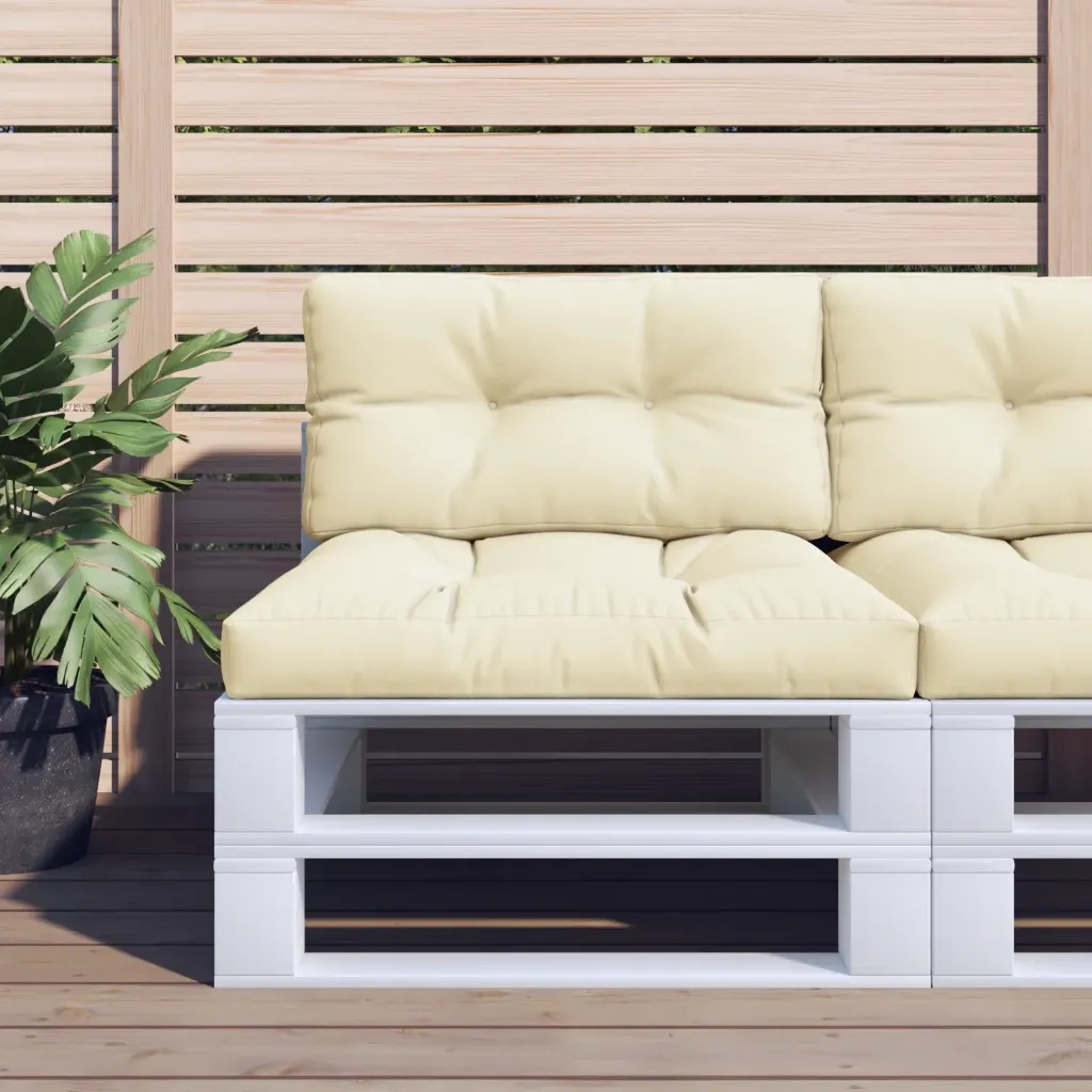 vidaXL Poduška na palety krémová 70 x 40 x 12 cm textil