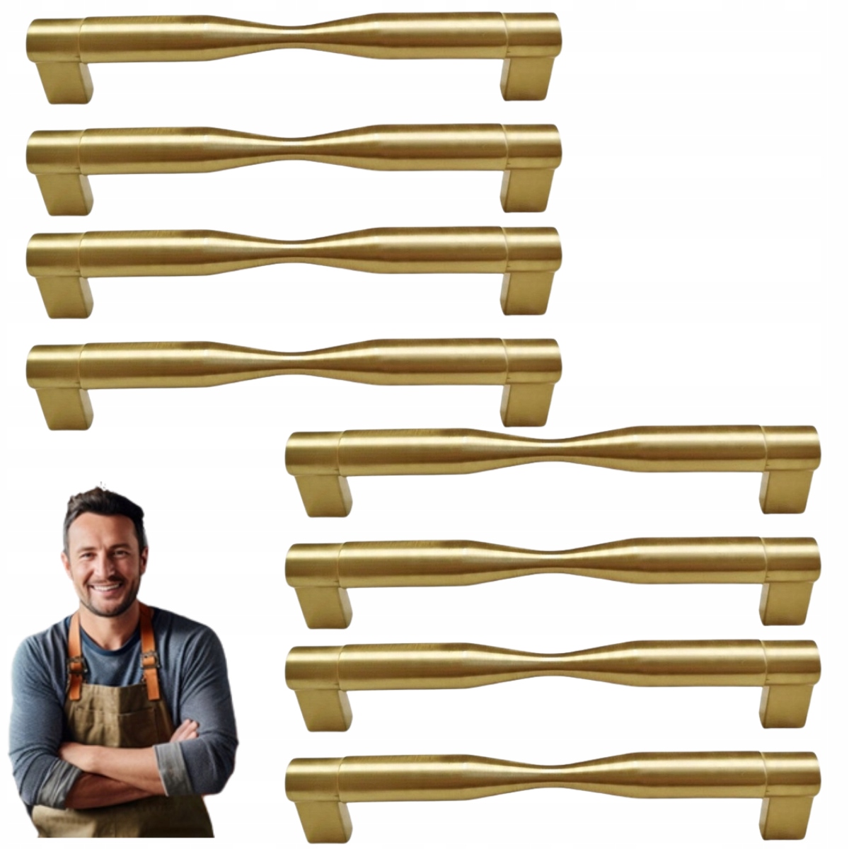 Nábytkový držiak do skrinky Siva 160 mm Zlatý mat 8ks