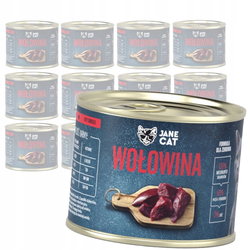 Jane Cat Hovězí Maso Krmivo Pro Kočky Bez Obilovin 12x200g