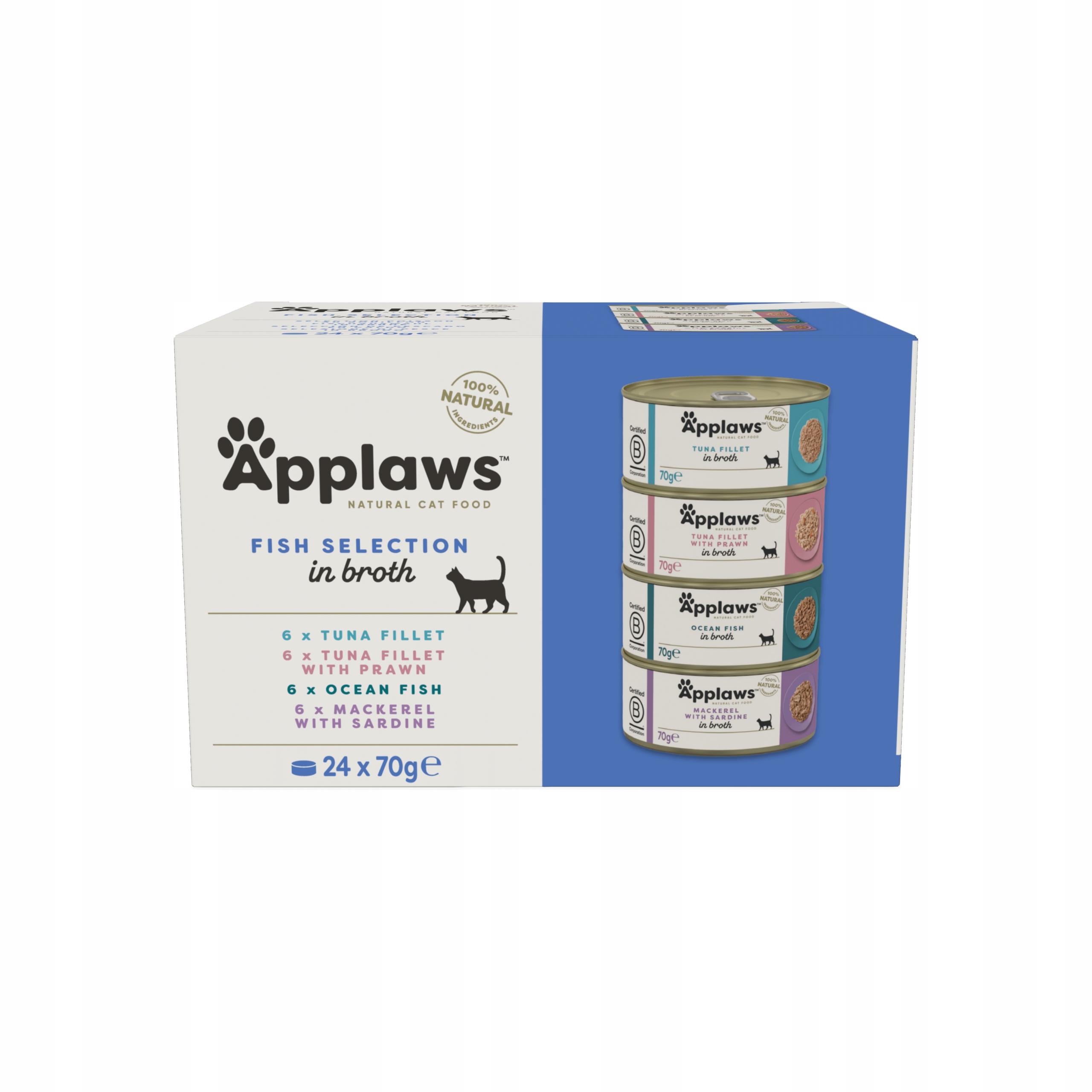 Levně Applaws Cat Multipak Mokré krmivo pro kočky mix chutí s rybou 24x70 g