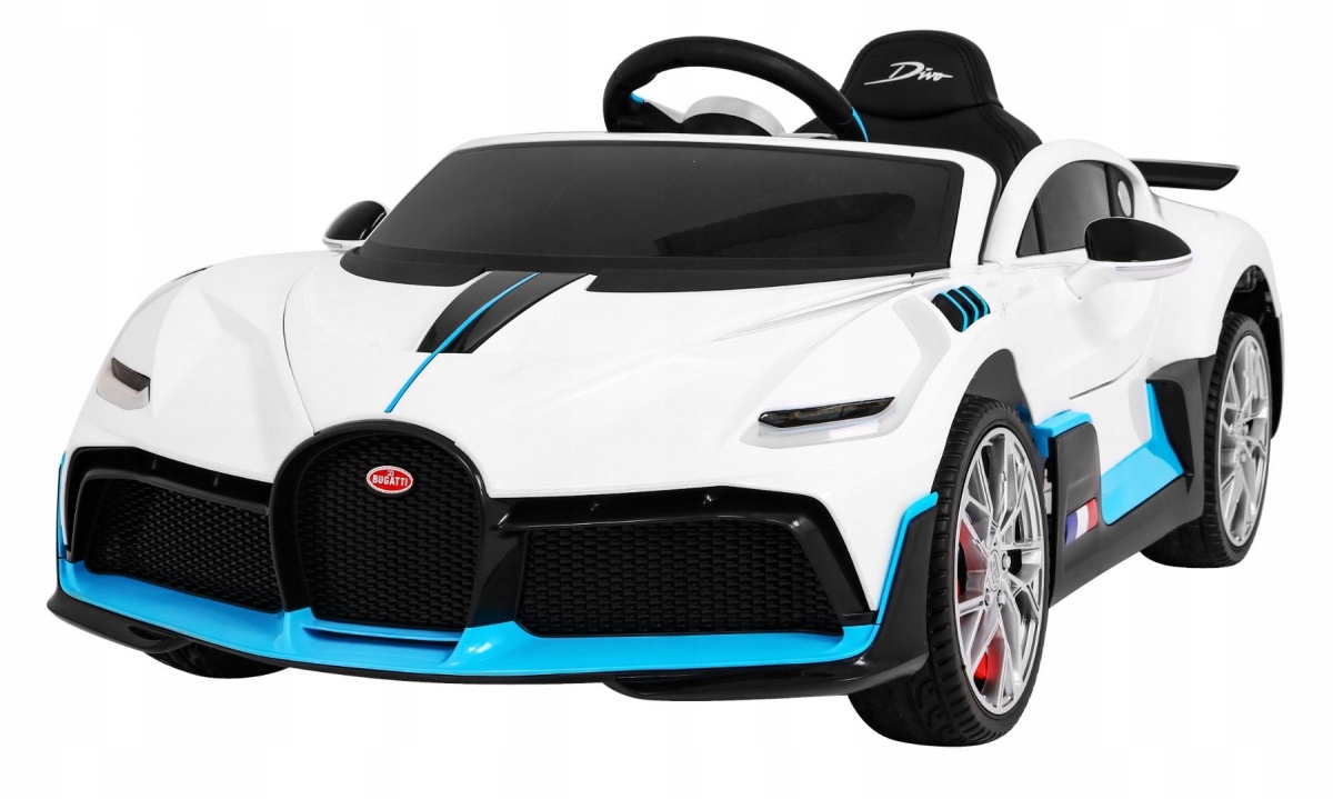 Elektryczny Samochód dla Dzieci 12V Biały Pilot 2.4GHz Bugatti Divo