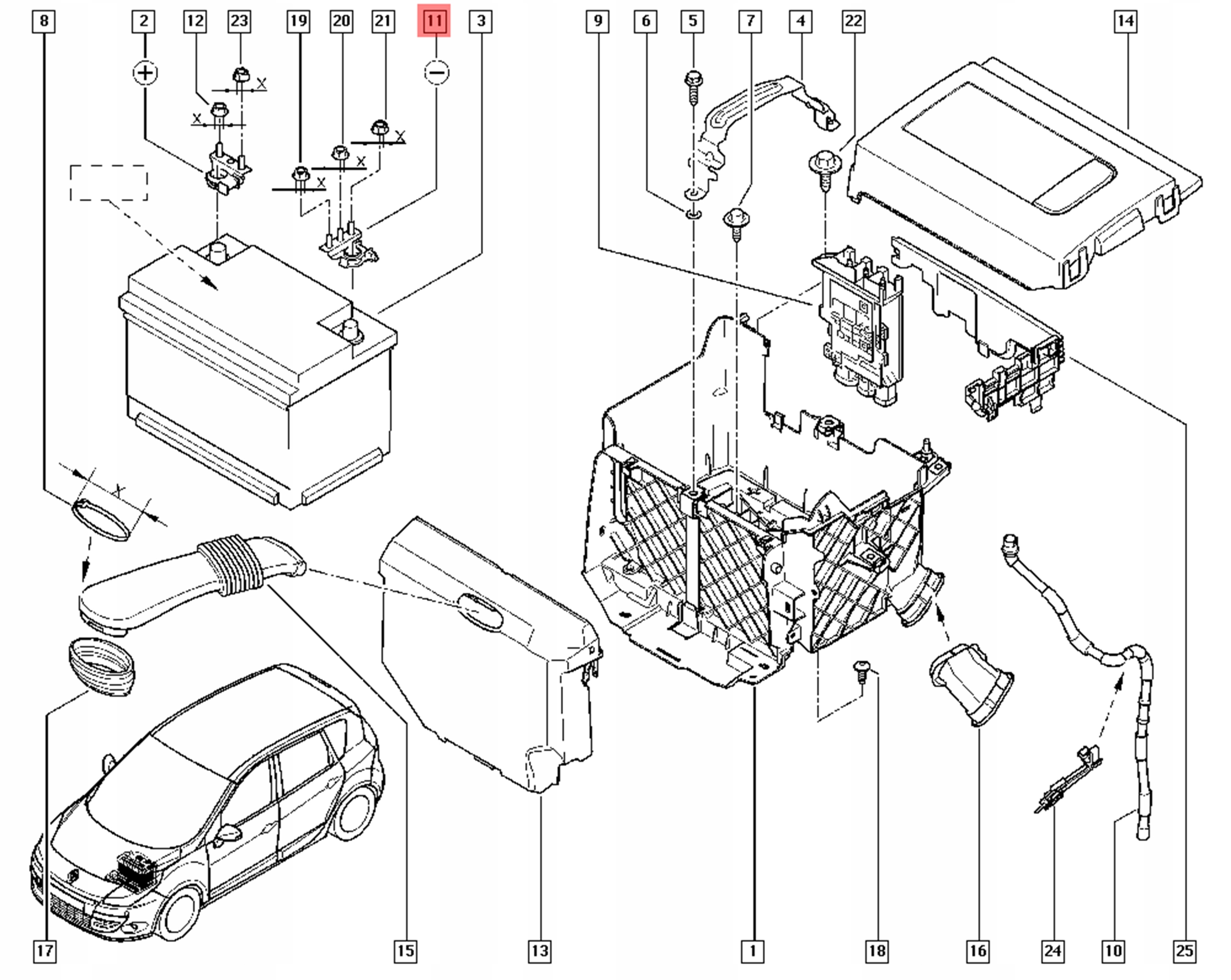 RENAULT MEGANE SCENIC II KLEMA AKUMULATORA MINUS Do biegunów ujemnych