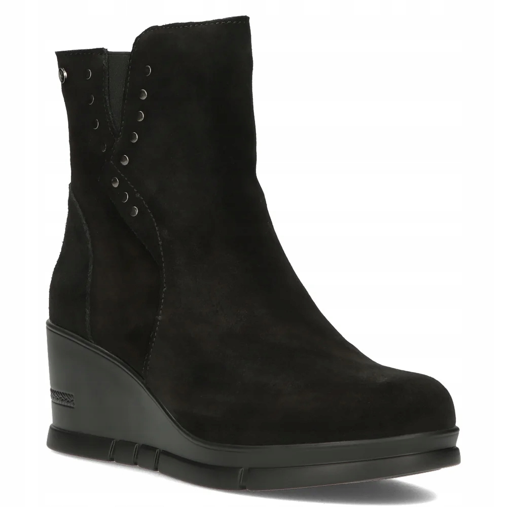Skórzane buty damskie na koturnie Filippo zamszowe r.40
