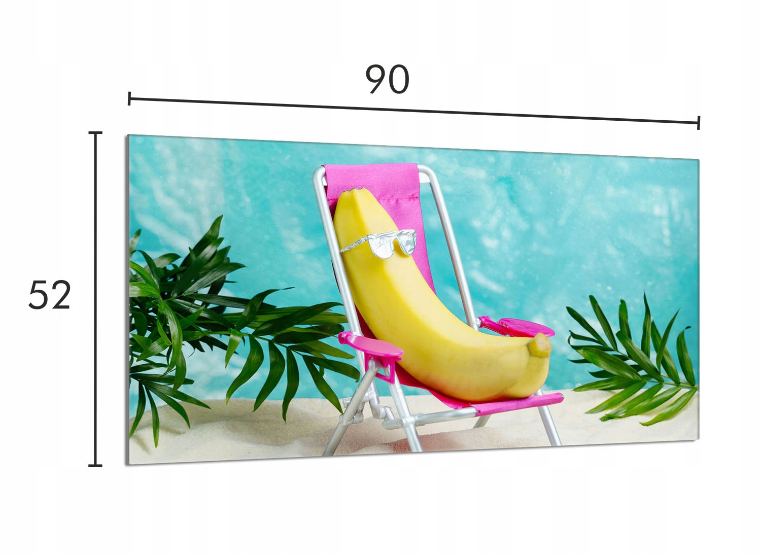 Skleněná ochranná deska na sporák 90x52 Banán