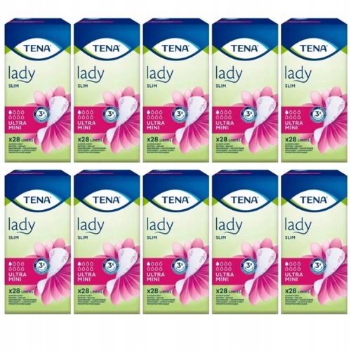 Tena Lady Slim Mini wkładki lekkie nietrzymanie moczu Zestaw 10x 28 szt