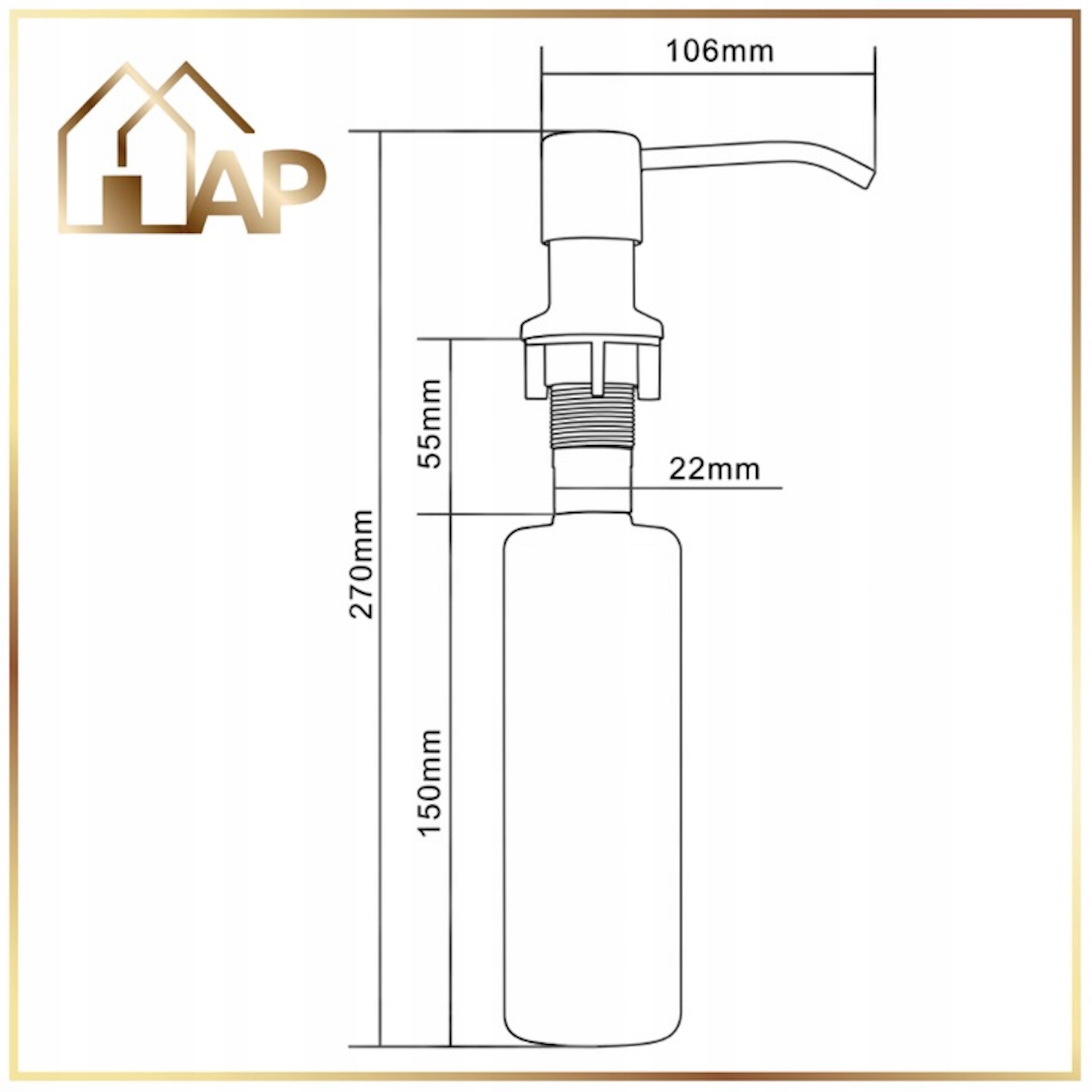 Dozownik Kuchenny Czarny Do Płynu Do Mycia Naczyń Zlewozmywak Zlew Kolor pompki czarny
