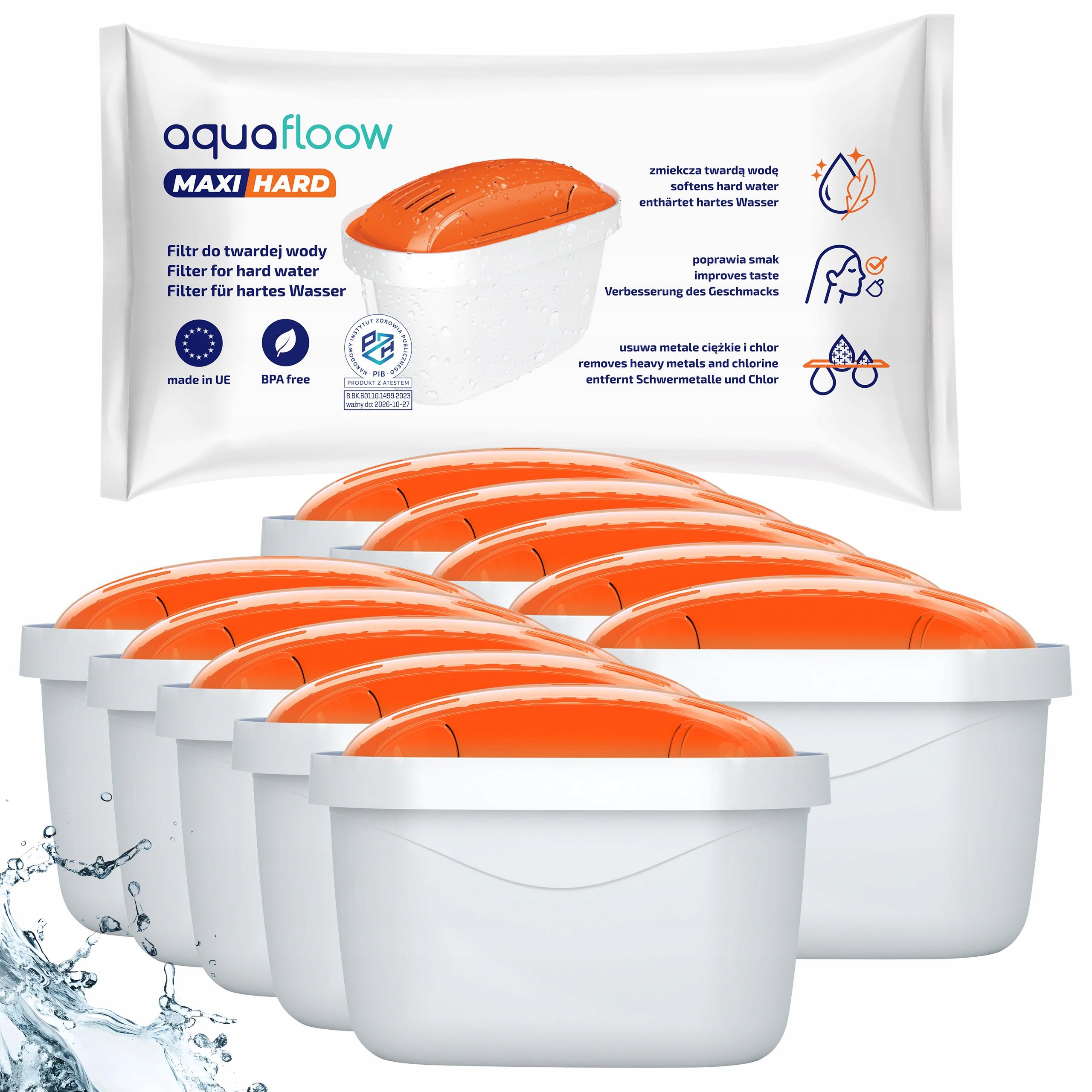 Filtr wody AquaFloow do twardej wody do dzbanka Brita Dafi zamiennik 10x