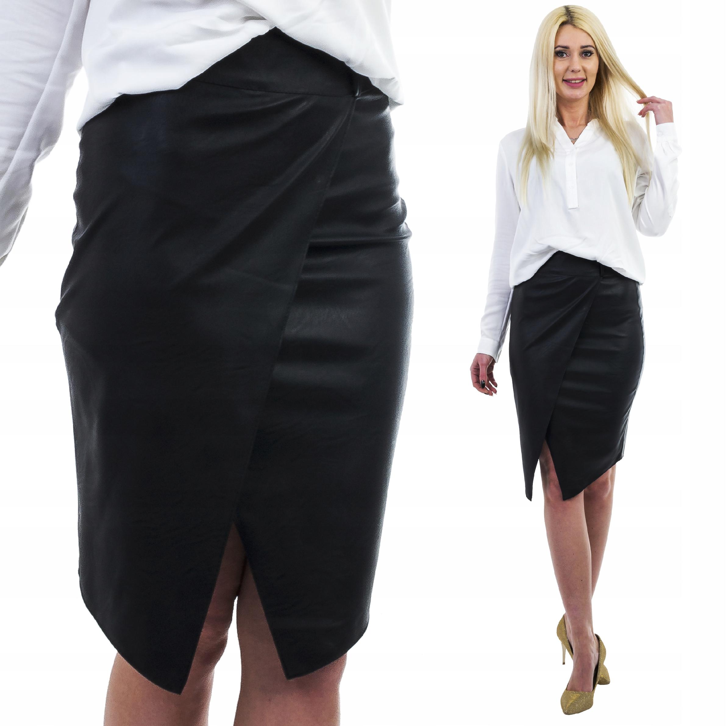 

D416 Spódnica Kopertowa Z Eko Skóry r. 38