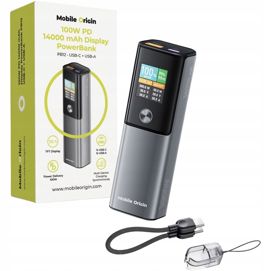 Powerbanka 14 000 mAh 100 W Mobile Origin pro telefon a notebook, výkonná, kompaktní