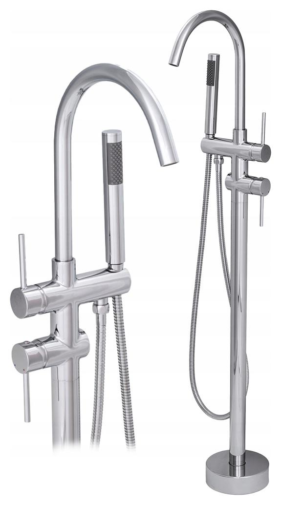 Voľne Stojaca Podlahová Sprchová Batéria S Vysokým Výtokom Do Vane Chróm Kivo