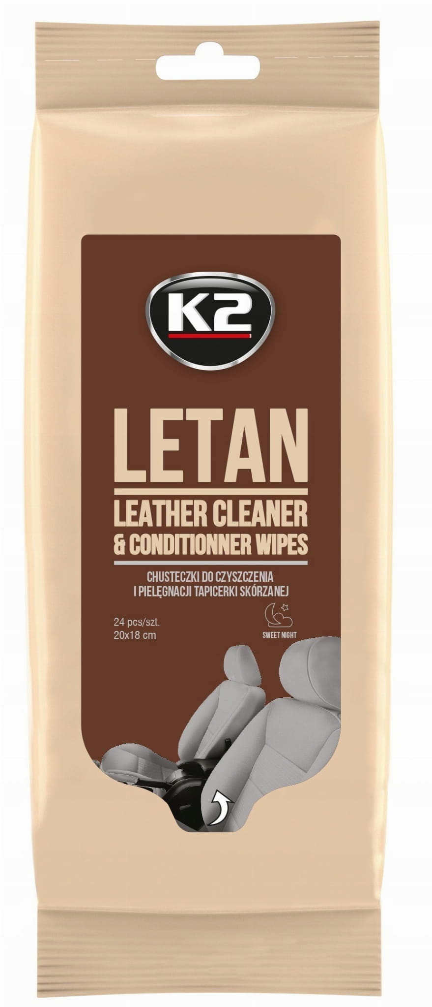 

K2 Letan Wipes Chusteczki do tapicerki skórzanej
