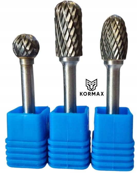 Rychlootáčkový frézovací rotační pilník 12 mm na karbidový kov Set 3ks