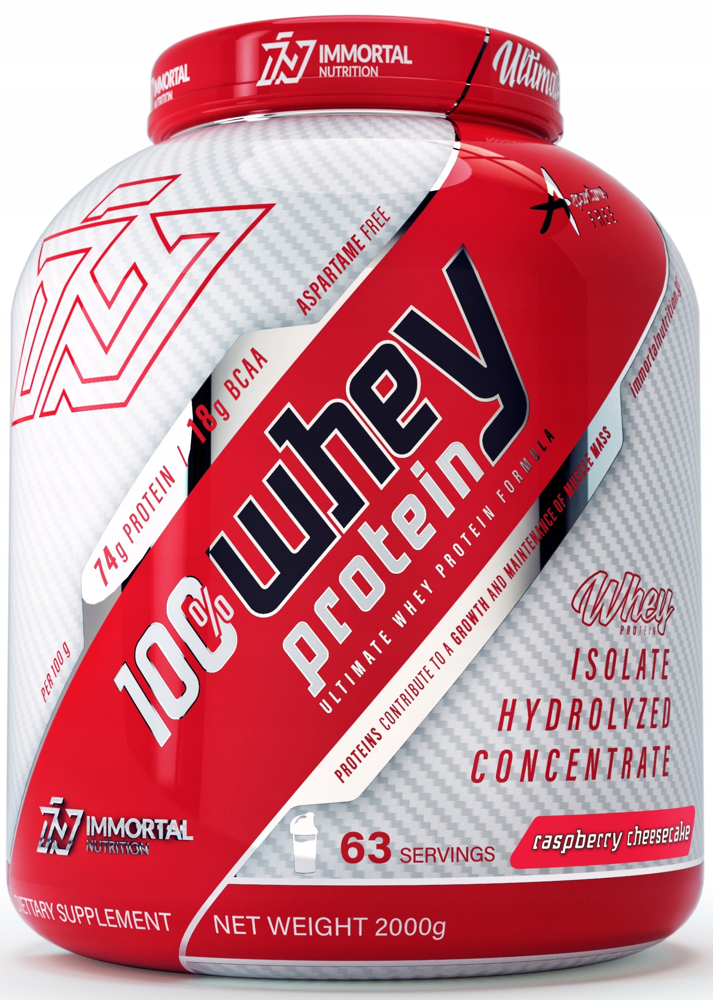 Immortal Whey Protein Instant 2000g malina
