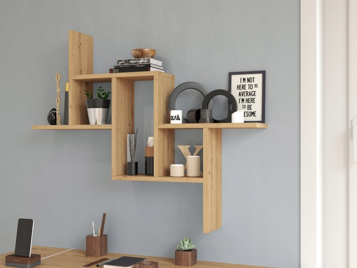 REGAŁ WISZĄCY ŚCIENNY PÓŁKI FRIST DĄB ARTISAN Głębokość mebla 15.01 cm