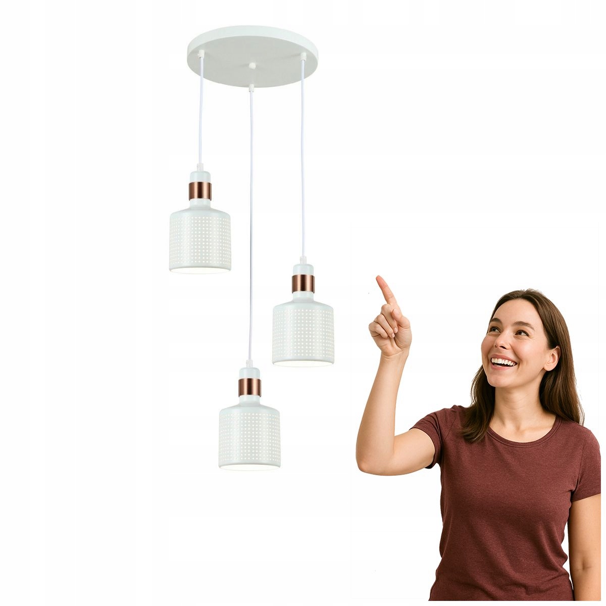 Závěsná lampa Restenza bílá 3-bodová Italux